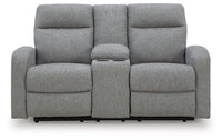 Moreau Place DBL Reclining Loveseat with Console;Sterling