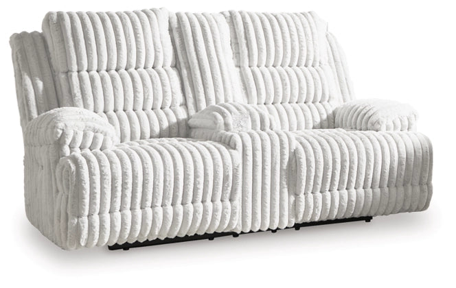 Technique DBL REC PWR Loveseat w/Console; Alloy