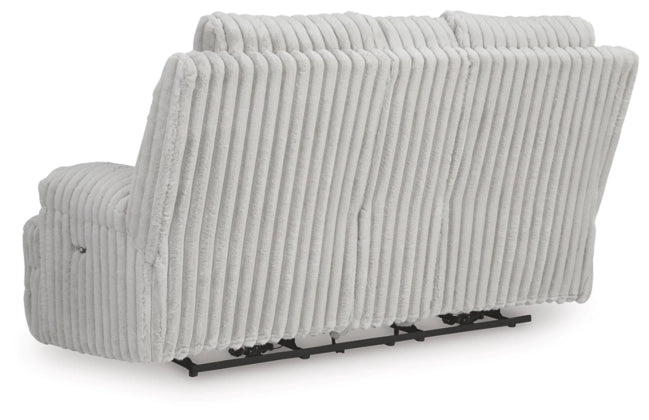 Technique DBL REC PWR Loveseat w/Console; Alloy