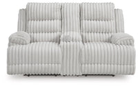 Technique DBL REC PWR Loveseat w/Console; Alloy