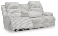 Technique DBL REC PWR Sofa w/Console; Alloy