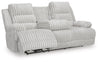 Technique DBL REC PWR Loveseat w/Console; Alloy