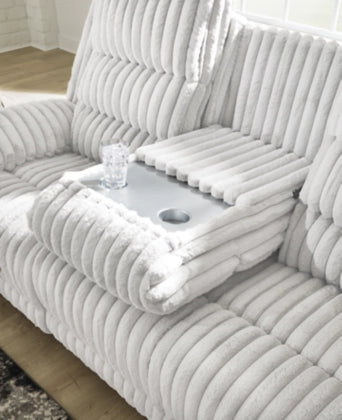 Technique DBL REC PWR Sofa w/Console; Alloy