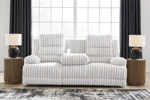 Technique DBL REC PWR Loveseat w/Console; Alloy