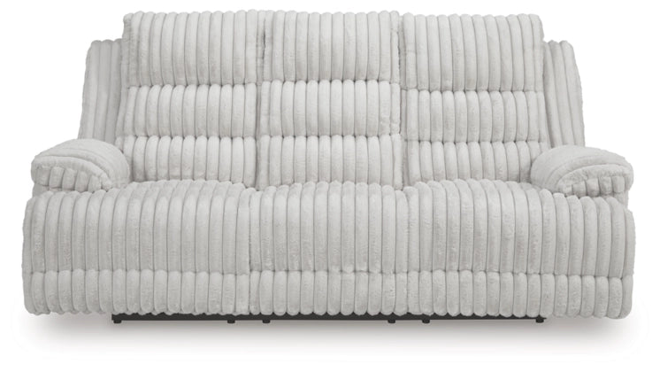 Technique DBL REC PWR Sofa w/Console; Alloy