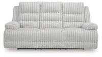 Technique DBL REC PWR Sofa w/Console; Alloy