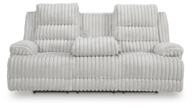 Technique DBL REC PWR Sofa w/Console; Alloy