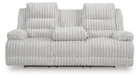 Technique DBL REC PWR Sofa w/Console; Alloy