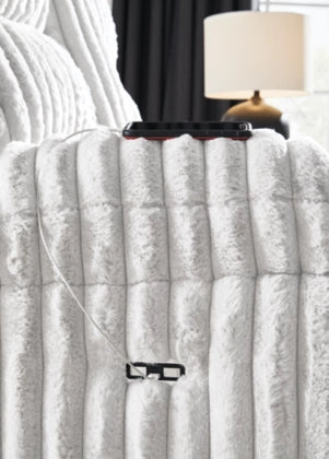 Technique DBL REC PWR Sofa w/Console; Alloy