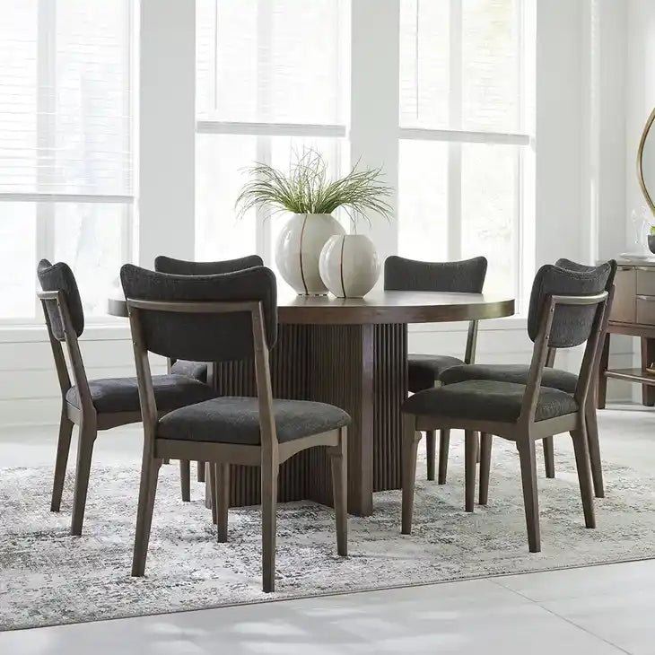Korestone Dining Set With 6 Chairs; Dark Brown
