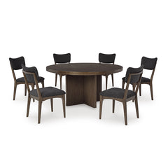 Korestone Dining Set With 6 Chairs; Dark Brown