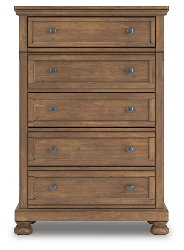 Vandenmore Five Drawer Chest;Medium Brown