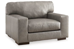 Lombardia Oversized Leather Chair;Fossil