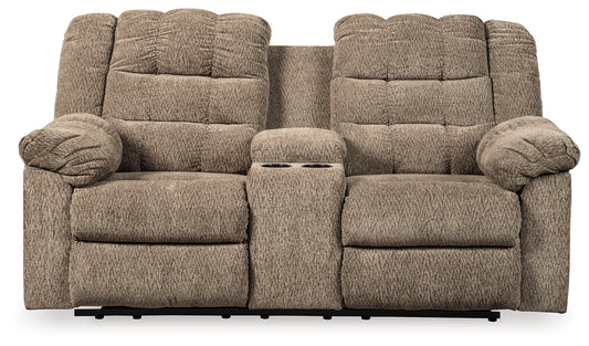 Workhorse Reclining Loveseat with Console - Ashley Furniture - Brunei