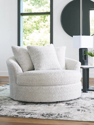 Snodoodle Oversized Swivel Accent Chair;Arctic