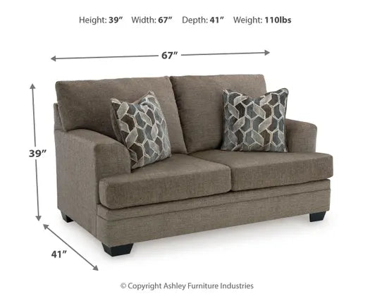Stonemeade Loveseat;Nutmeg
