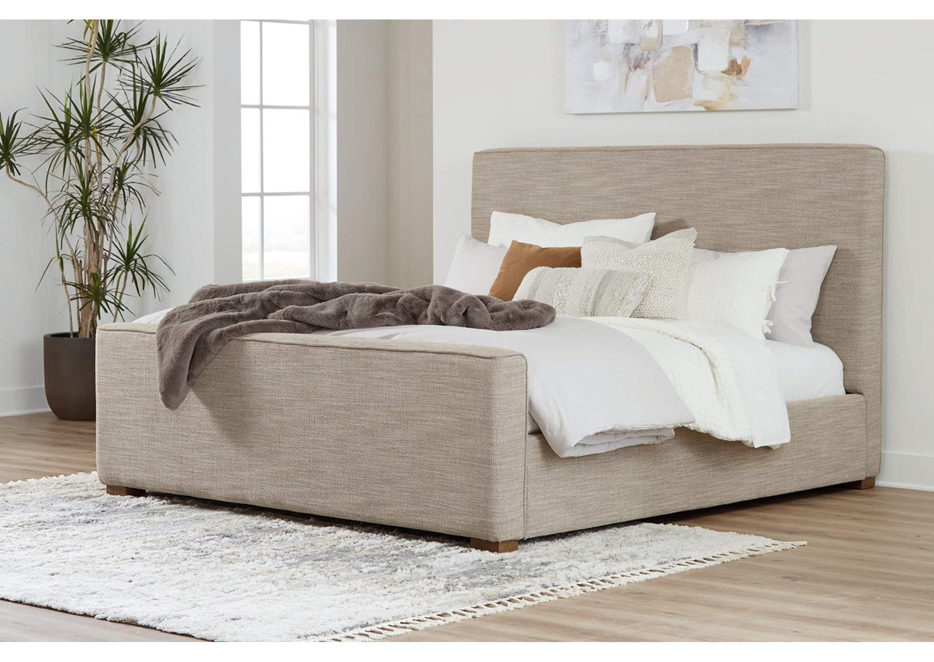 Dakmore Queen Upholstered Bed - Ashley Furniture - Brunei