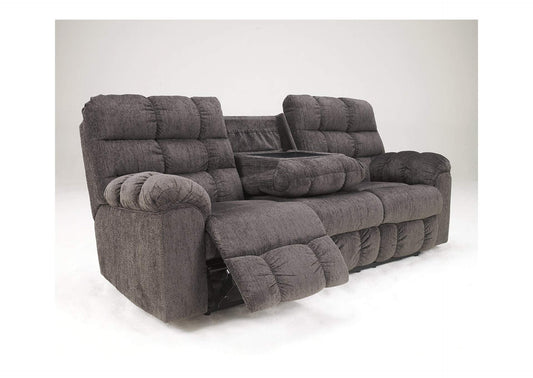 Acieona Reclining Sofa with Drop Down Table - Ashley Furniture - Brunei