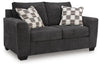 Loreo Loveseat;Ebony