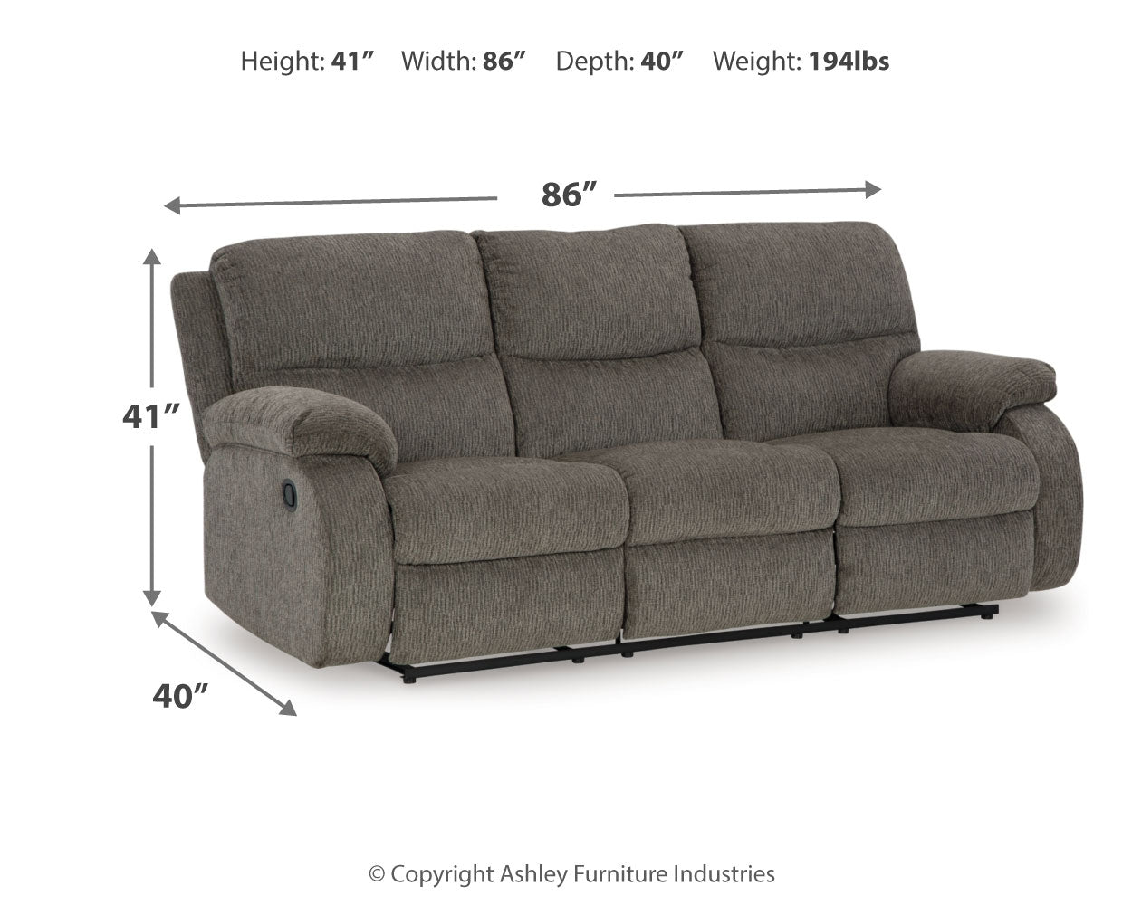 Scranto Reclining Sofa - Ashley Furniture - Brunei