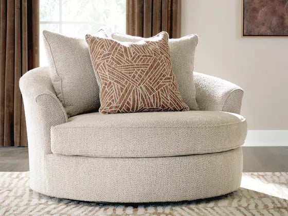 Steelwater Retreat Oversized Swivel Accent Chair;Latte