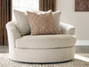 Steelwater Retreat Oversized Swivel Accent Chair;Latte