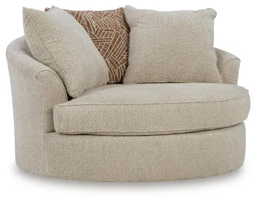 Steelwater Retreat Oversized Swivel Accent Chair;Latte