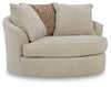 Steelwater Retreat Oversized Swivel Accent Chair;Latte