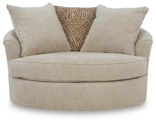 Steelwater Retreat Oversized Swivel Accent Chair;Latte