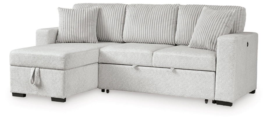Poppleton 2-Piece Sectional with Pop Up Sleeper and Chaise;Alloy