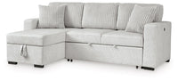 Poppleton 2-Piece Sectional with Pop Up Sleeper and Chaise;Alloy