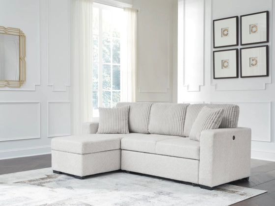 Poppleton 2-Piece Sectional with Pop Up Sleeper and Chaise;Alloy