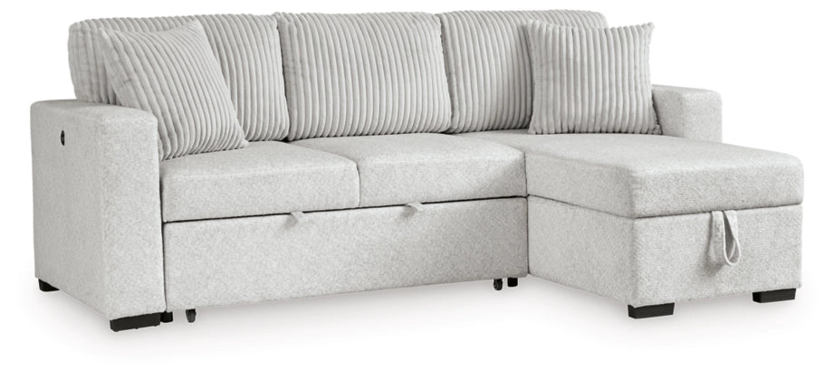 Poppleton 2-Piece Sectional with Pop Up Sleeper and Chaise;Alloy