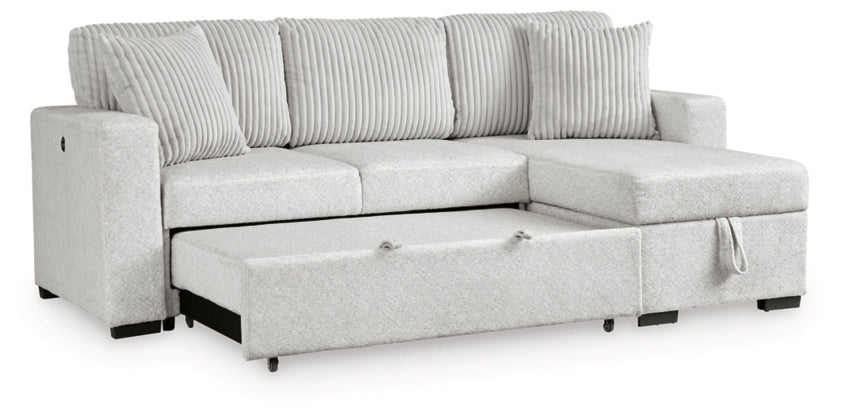 Poppleton 2-Piece Sectional with Pop Up Sleeper and Chaise;Alloy