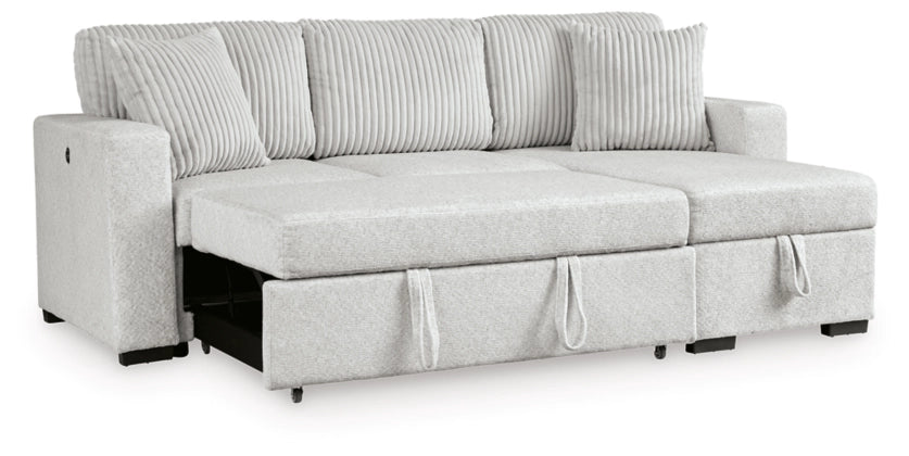 Poppleton 2-Piece Sectional with Pop Up Sleeper and Chaise;Alloy