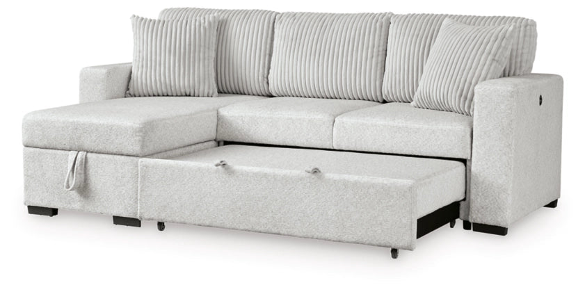 Poppleton 2-Piece Sectional with Pop Up Sleeper and Chaise;Alloy