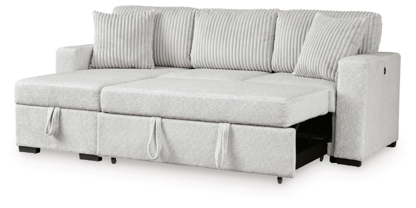 Poppleton 2-Piece Sectional with Pop Up Sleeper and Chaise;Alloy