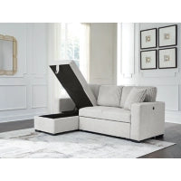 Poppleton 2-Piece Sectional with Pop Up Sleeper and Chaise;Alloy