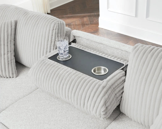 Poppleton 2-Piece Sectional with Pop Up Sleeper and Chaise;Alloy