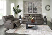 First Base Reclining Sofa and Loveseat;Gunmetal