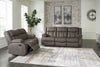 First Base Reclining Sofa and Loveseat;Gunmetal