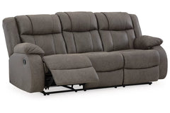 First Base Reclining Sofa;Gunmetal