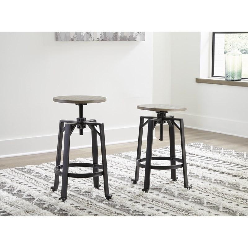 Lesterton Adjustable Height Stool (Set of Two)