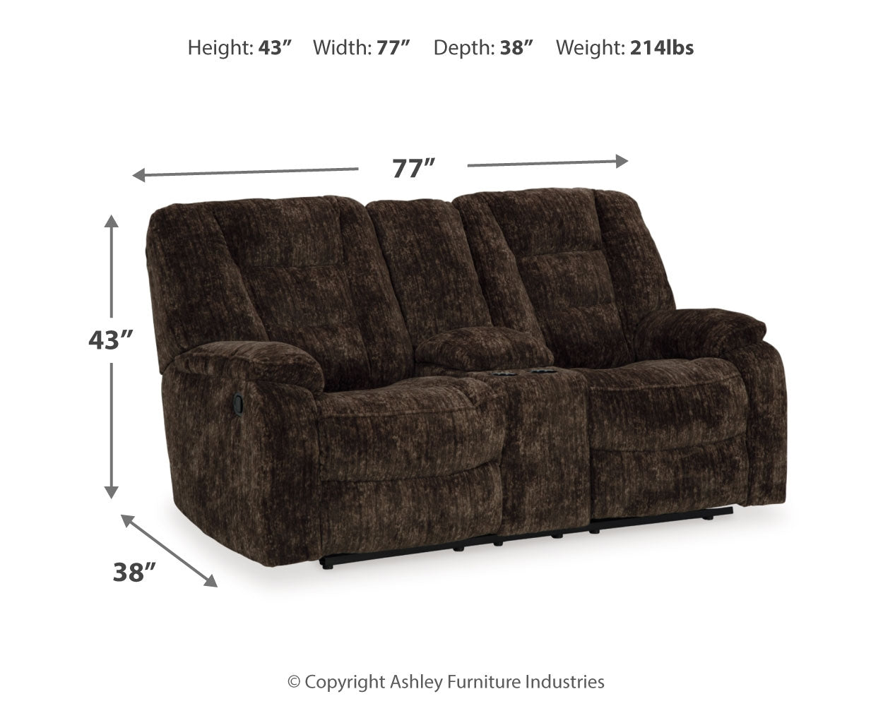 Soundwave Reclining Loveseat with Console - Ashley Furniture - Brunei
