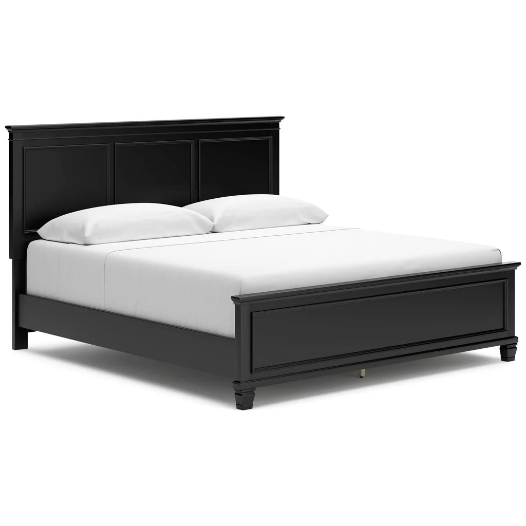 Lanolee King Panel Bed;Black