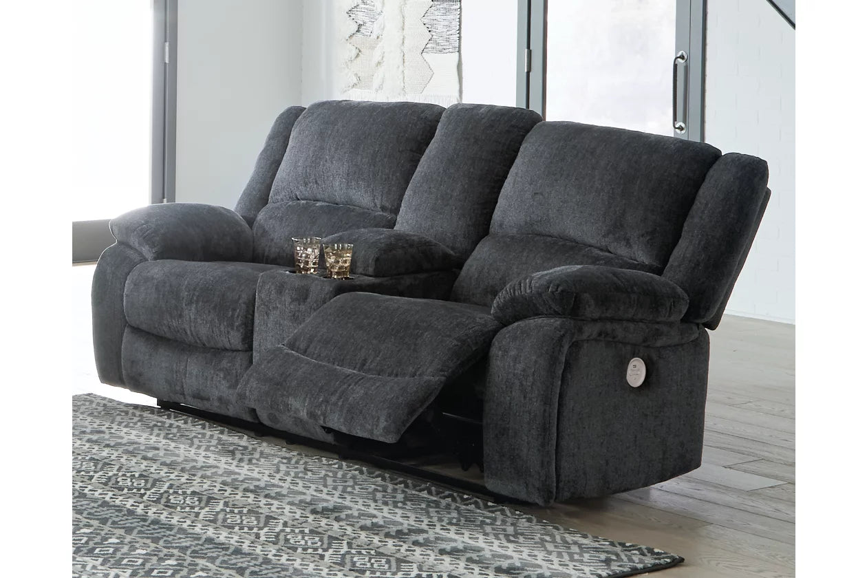Draycoll Power Reclining Loveseat with Console - Ashley Furniture - Brunei