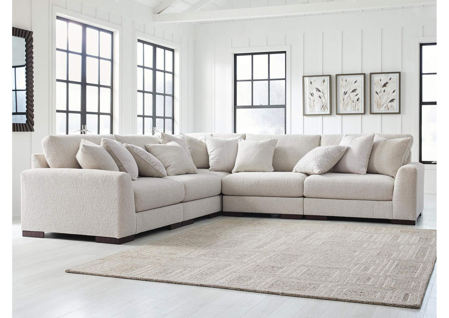 Cavella 5-Piece Sectional;Pebble