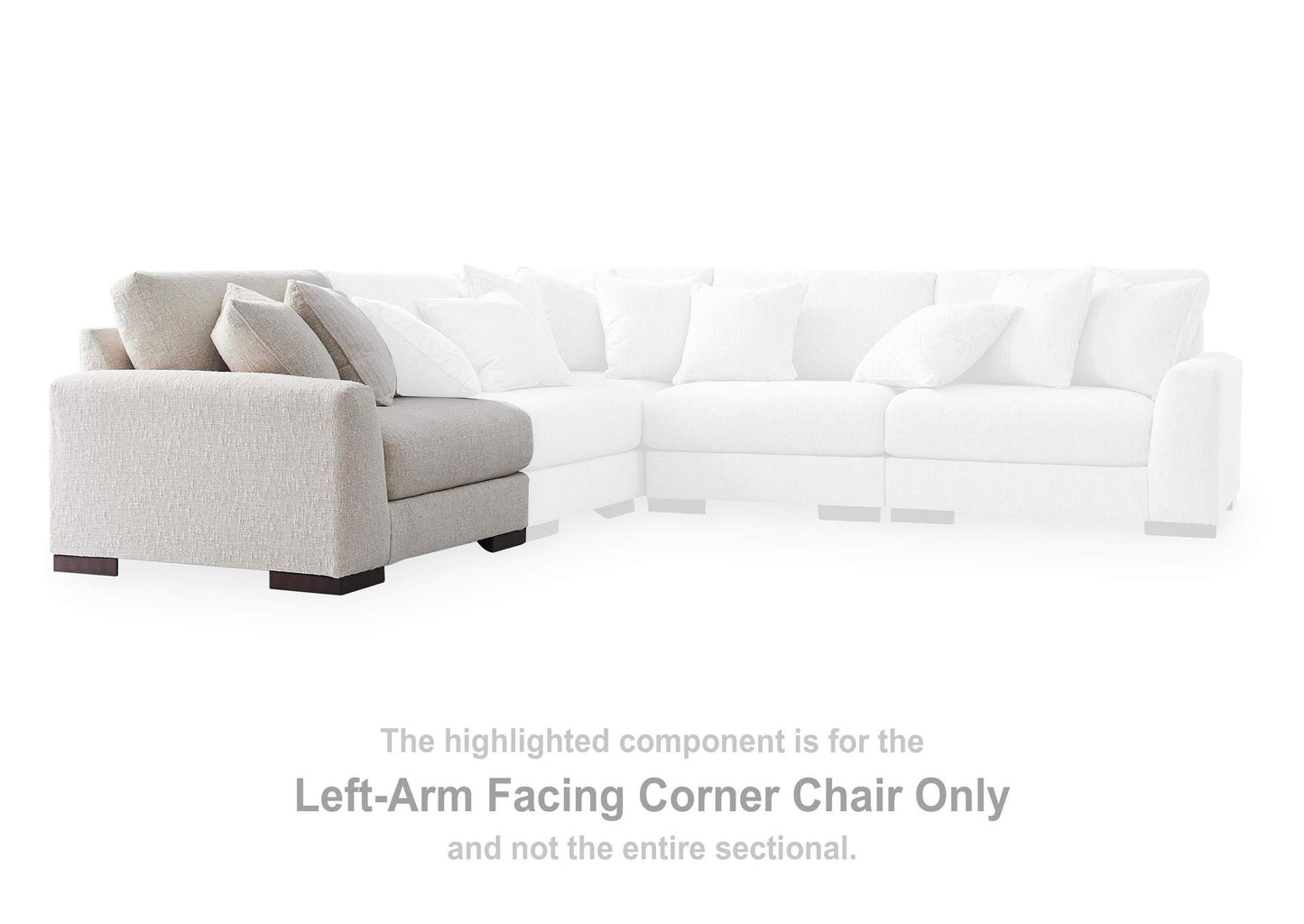 Cavella 5-Piece Sectional;Pebble