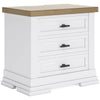 Ashbryn Three Drawer Night Stand; White/Natural