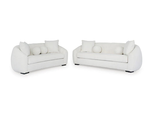 Wateron Sofa and Loveseat;Vanilla